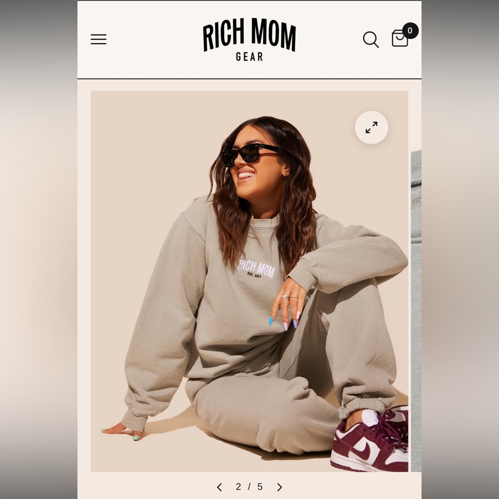 Tinx Rich Mom Crewneck Sweatshirt, Gray XXL. Sold out
